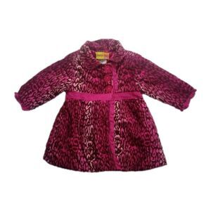Penelope Mack Pink Leopard Print Coat sz 18M Girls